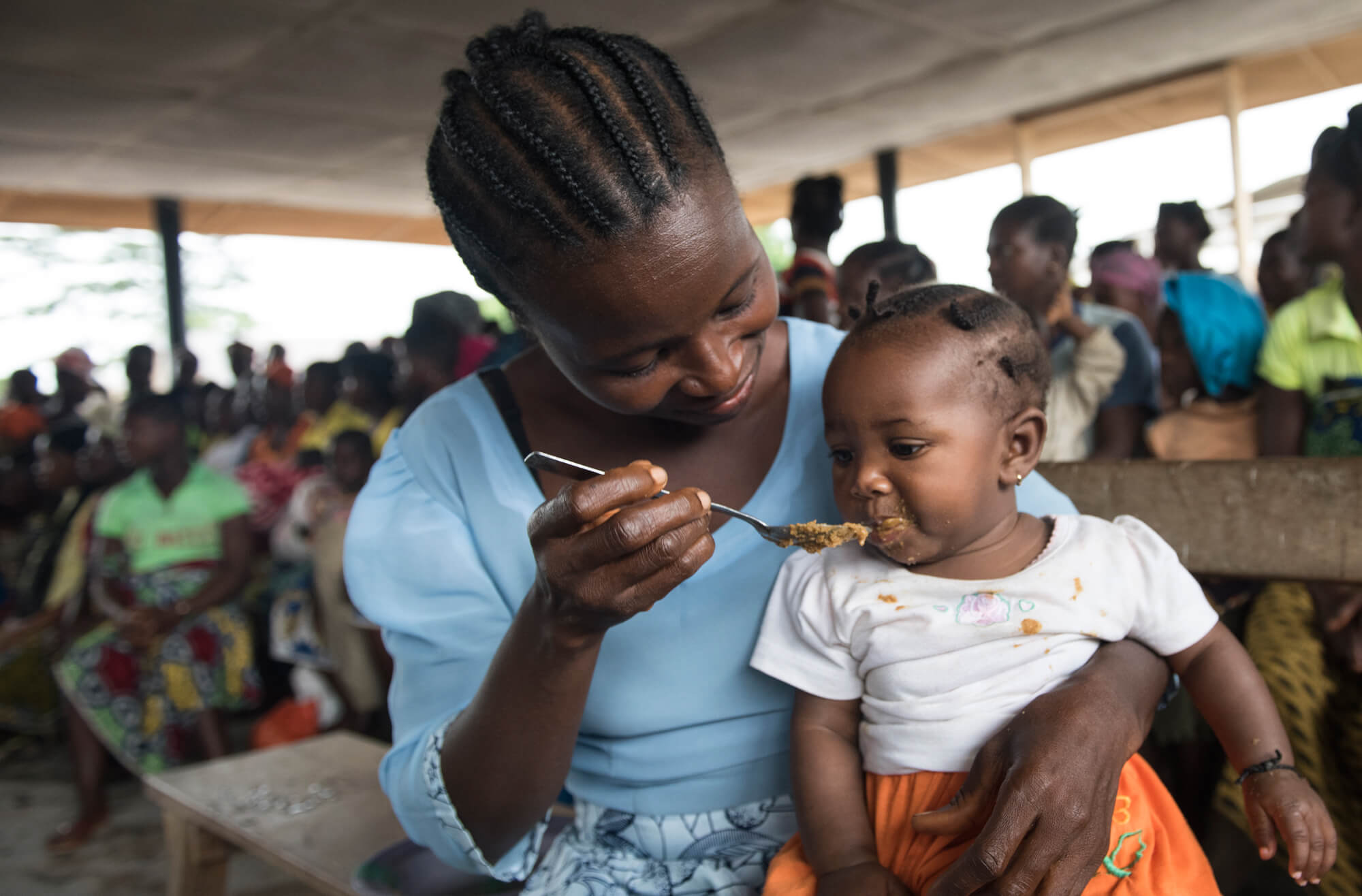 Yassa feeds her baby girl with nutritious, homemade food.