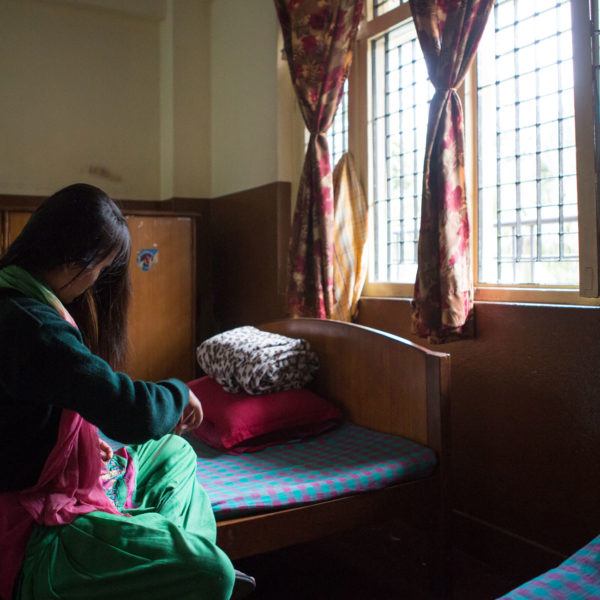 16-year-old Maya in the dormitory at Maiti Neal, a centre for young people who've been rescued from trafficking. Photo: Unicef/2017/Matas