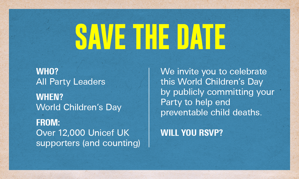 Save The Date World Children S Day Unicef Uk