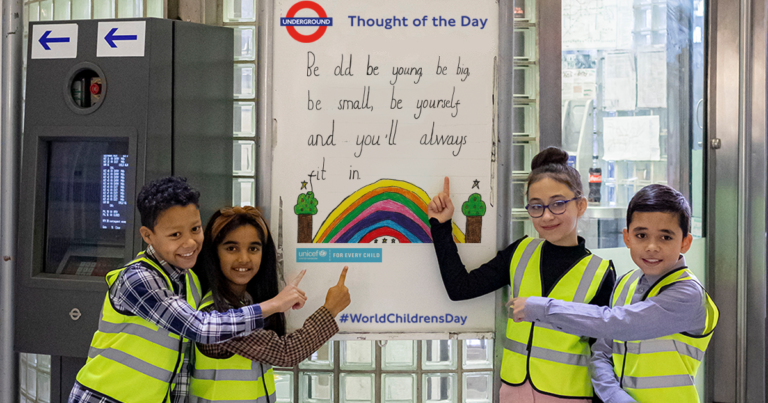 Last year children at Rights Respecting Schools in London created art work to mark the 30tha nniversary of the UN Convention on the Rights of the Child