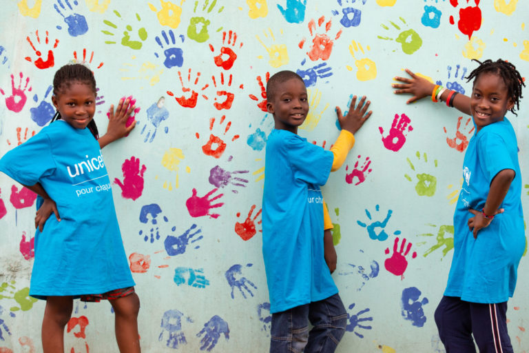 Children on World Children's Day in Côte d'Ivoire