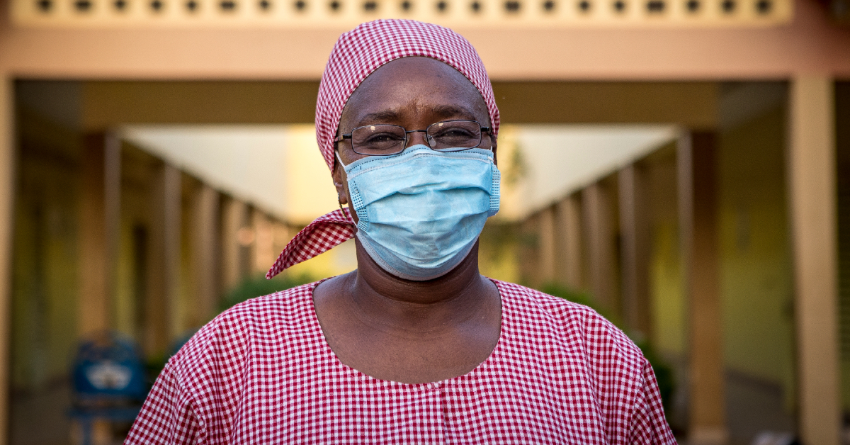 health worker wearing a mask